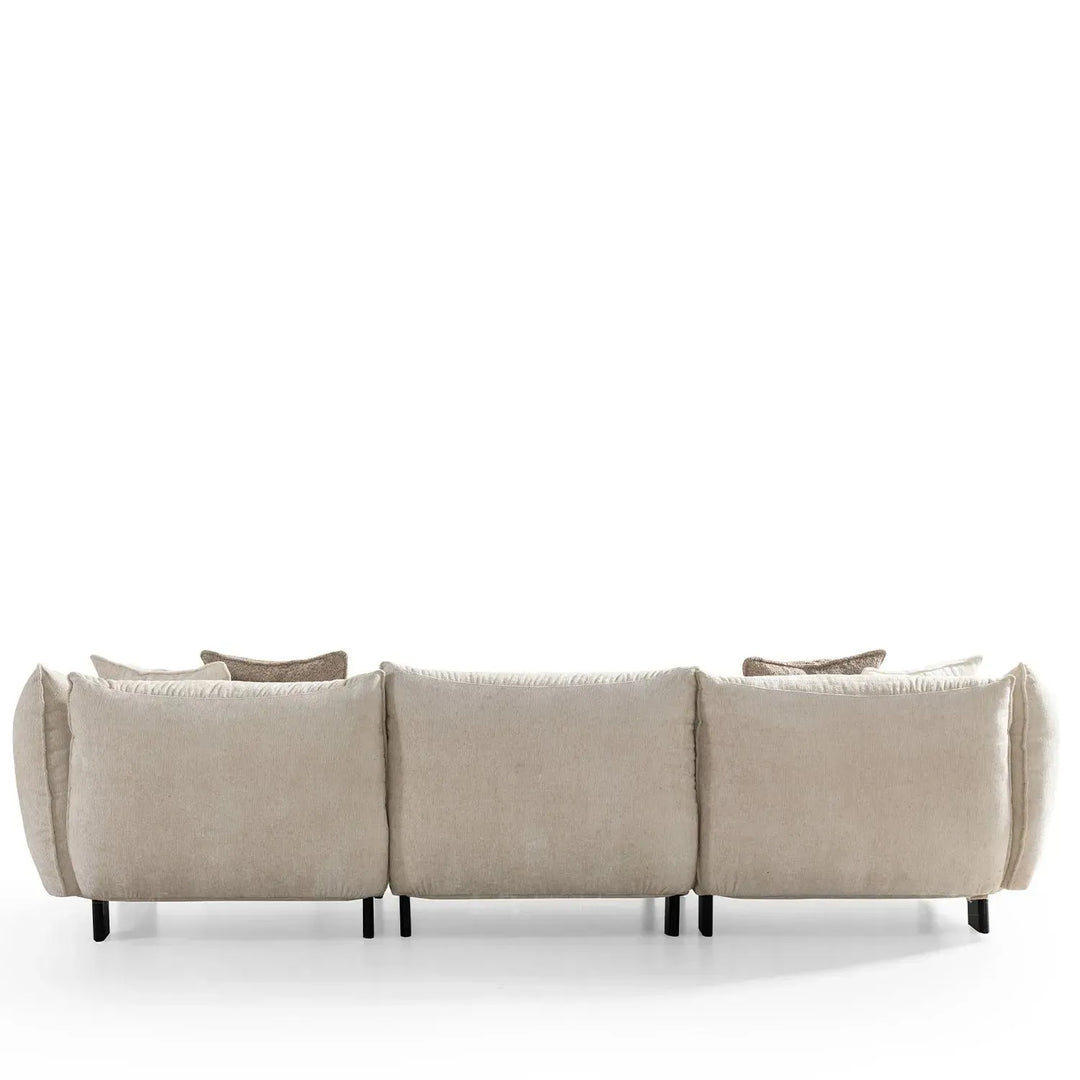 Modern mixed weave fabric 4 seater sofa nest color swatches.