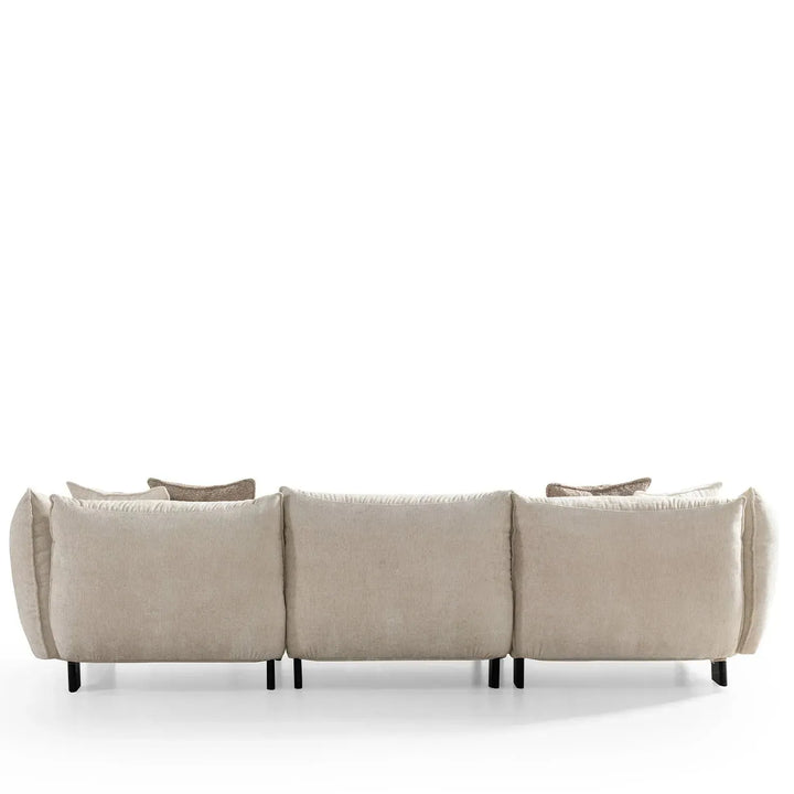 Modern mixed weave fabric 4 seater sofa nest color swatches.