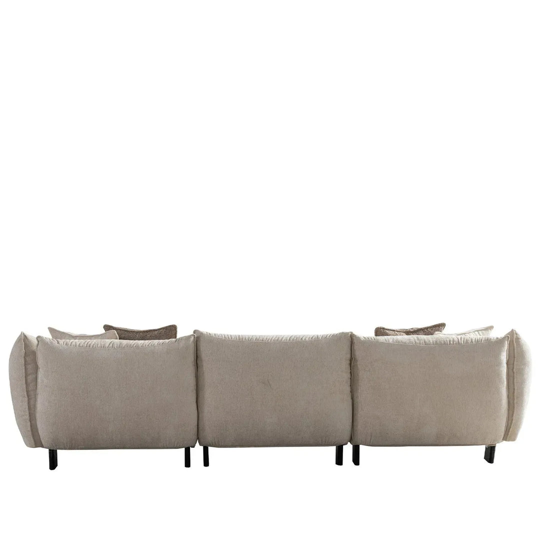 Modern mixed weave fabric 4 seater sofa nest material variants.