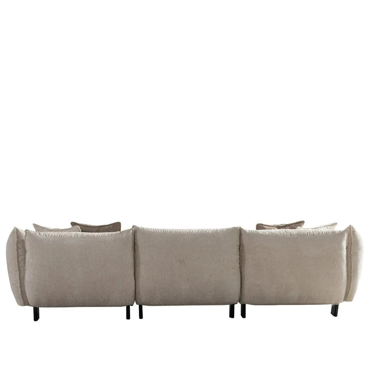 Modern mixed weave fabric 4 seater sofa nest material variants.