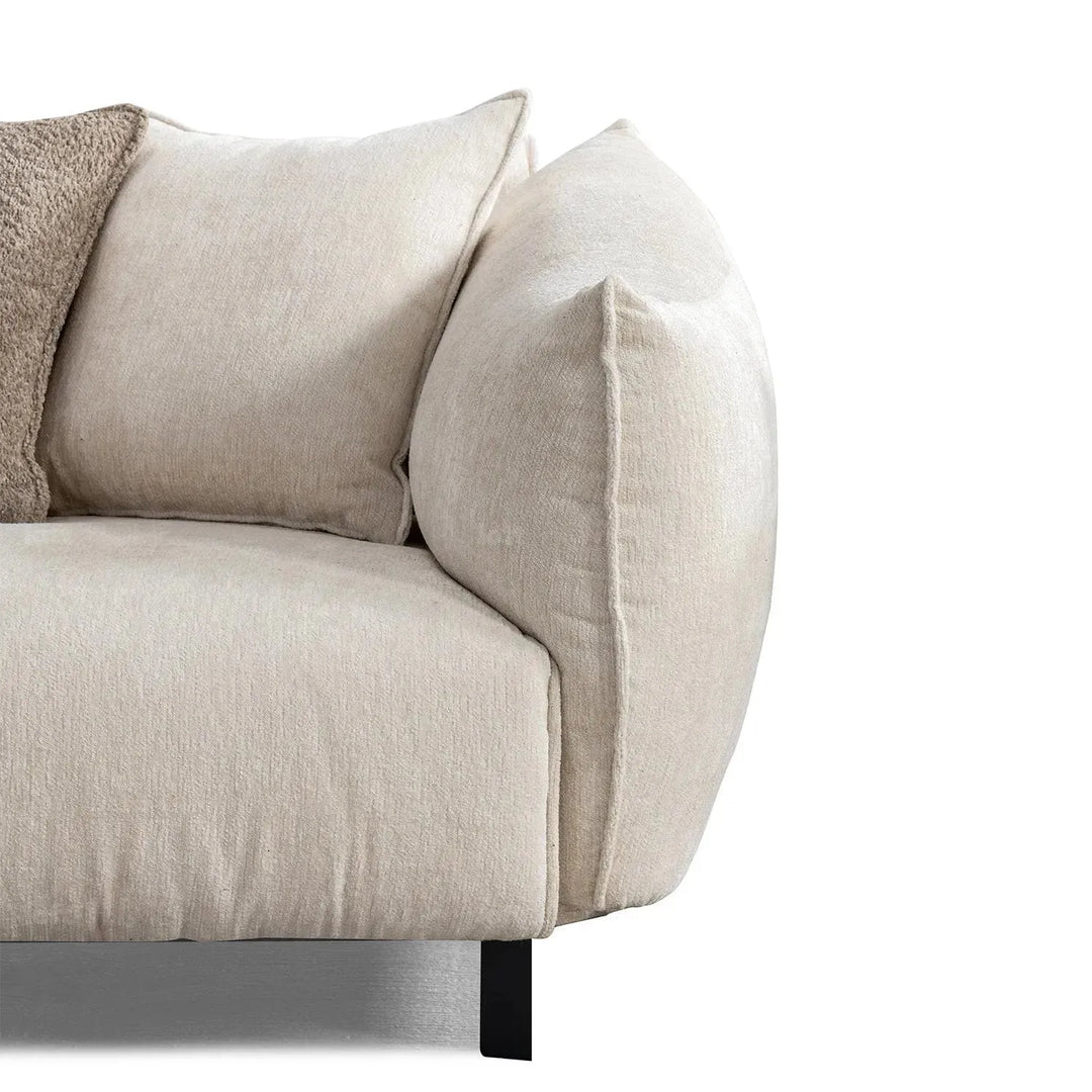 Modern mixed weave fabric 4 seater sofa nest in real life style.
