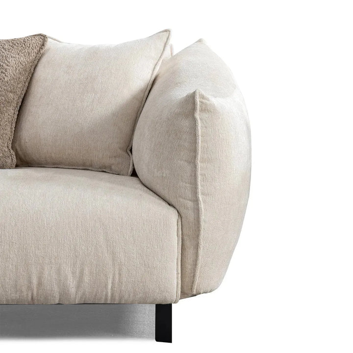 Modern mixed weave fabric 4 seater sofa nest in real life style.