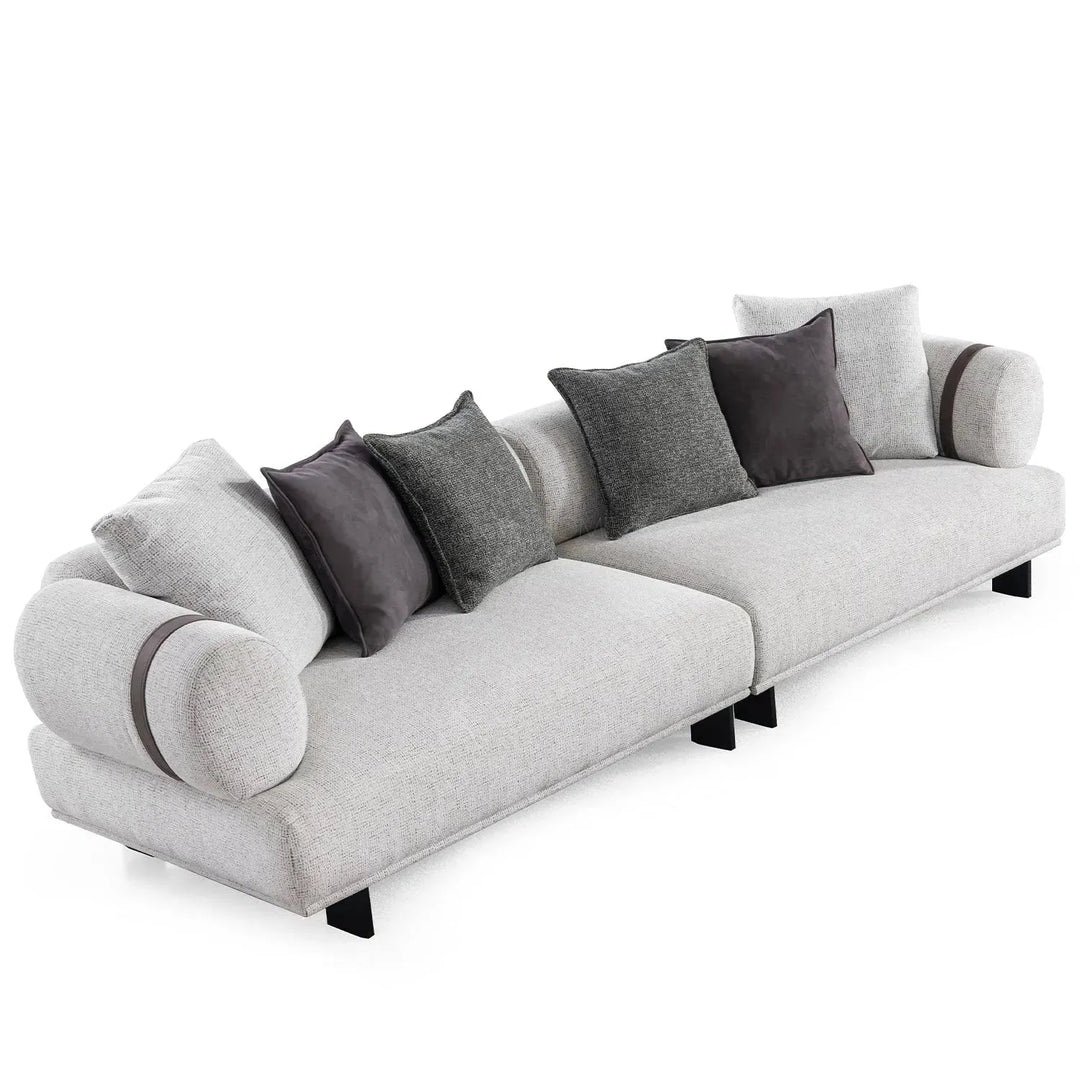 Modern mixed weave fabric 4 seater sofa divan layered structure.