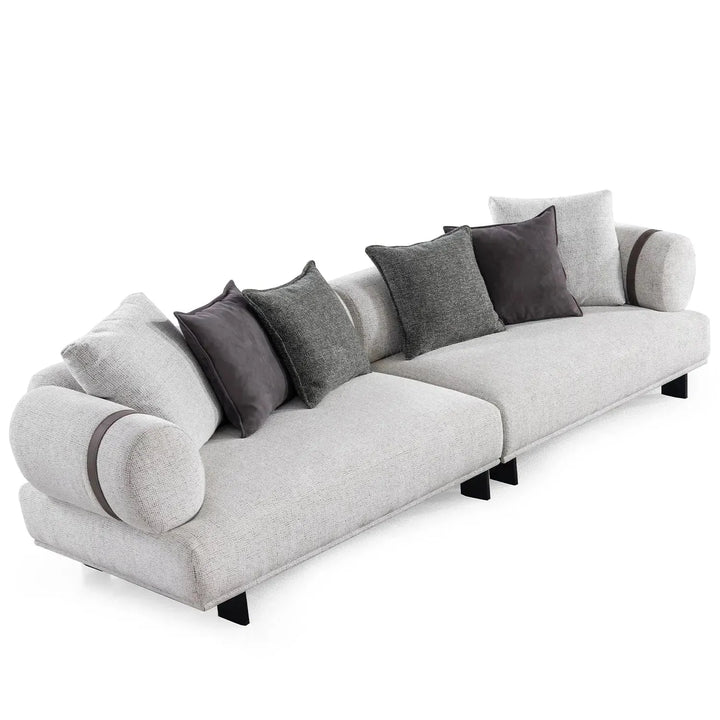 Modern mixed weave fabric 4 seater sofa divan layered structure.