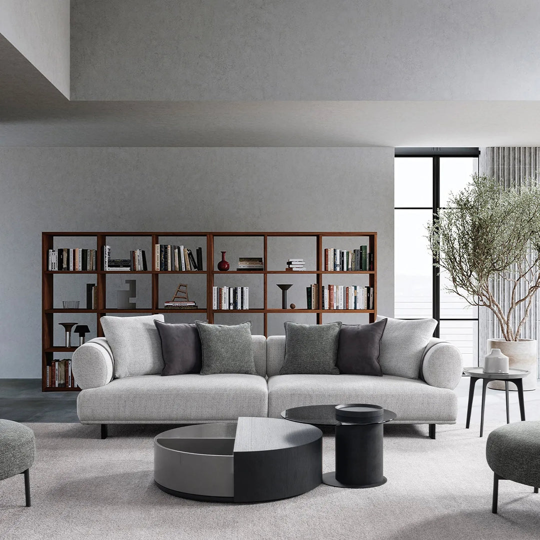 Modern mixed weave fabric 4 seater sofa divan primary product view.