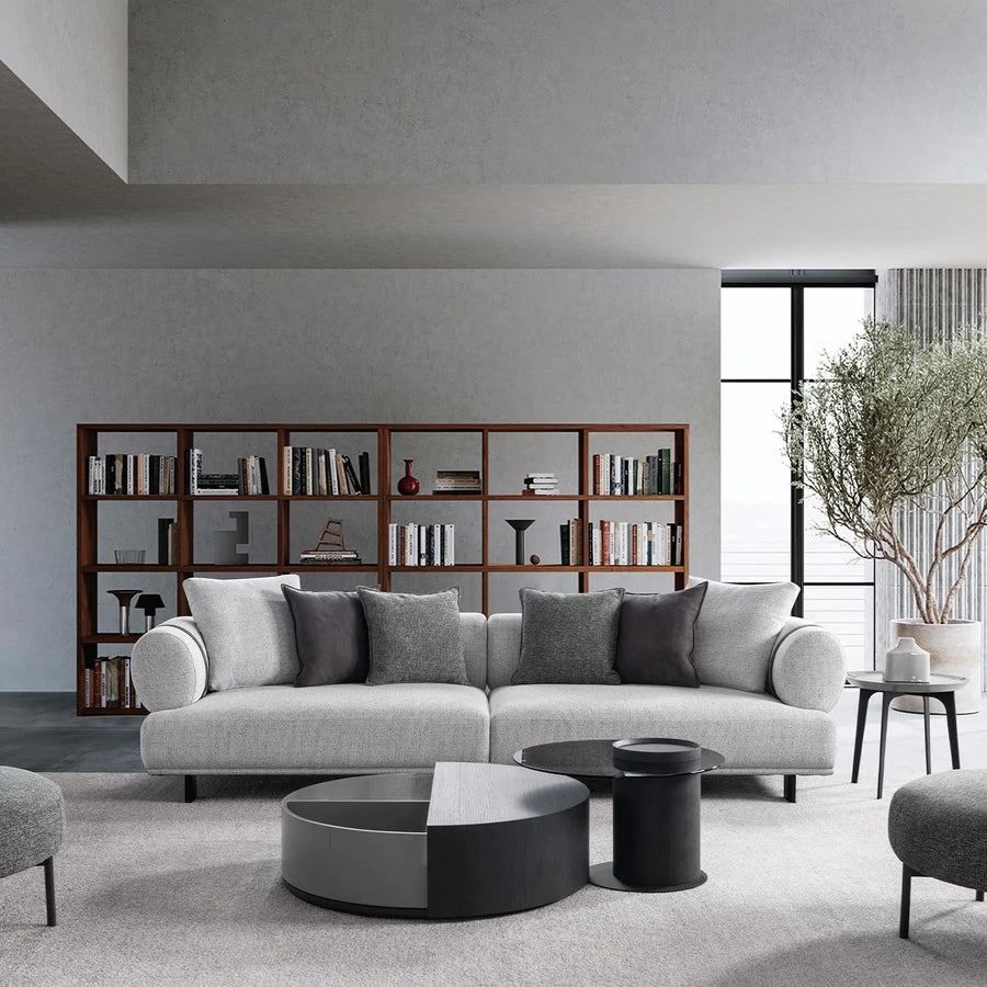 Modern mixed weave fabric 4 seater sofa divan primary product view.