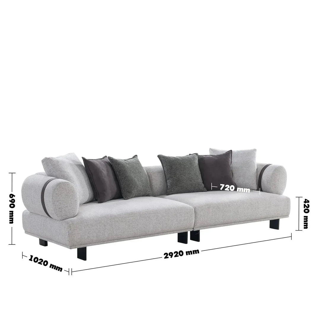 Modern mixed weave fabric 4 seater sofa divan size charts.