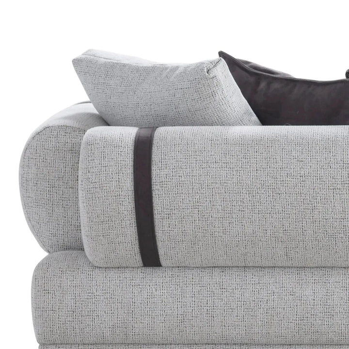 Modern mixed weave fabric 4 seater sofa divan color swatches.