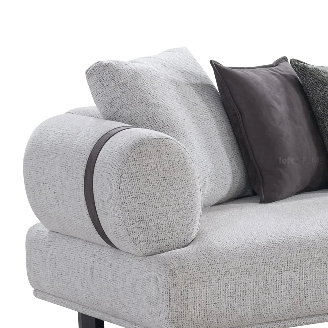Modern mixed weave fabric 4 seater sofa divan with context.