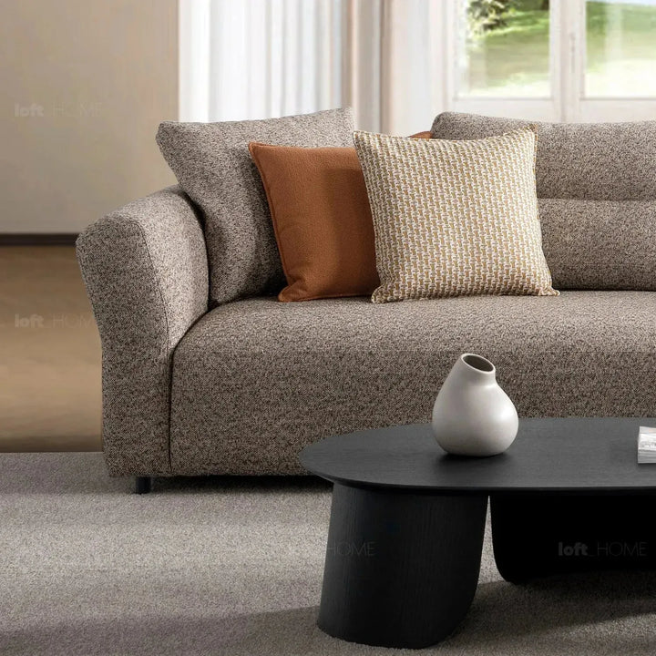 Minimalist mixed weave fabric 4 seater sofa glider conceptual design.