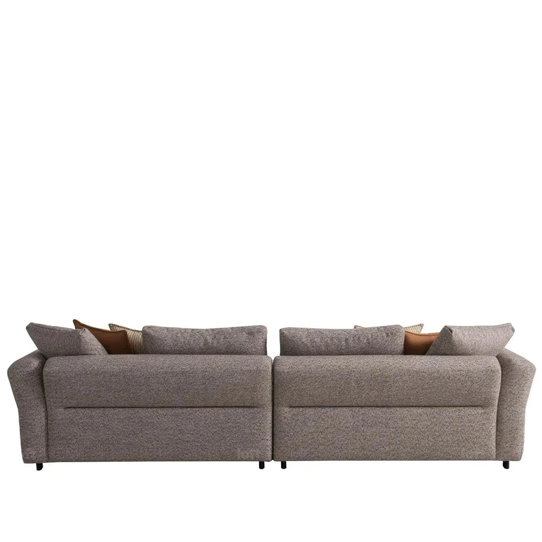 Minimalist mixed weave fabric 4 seater sofa glider detail 1.