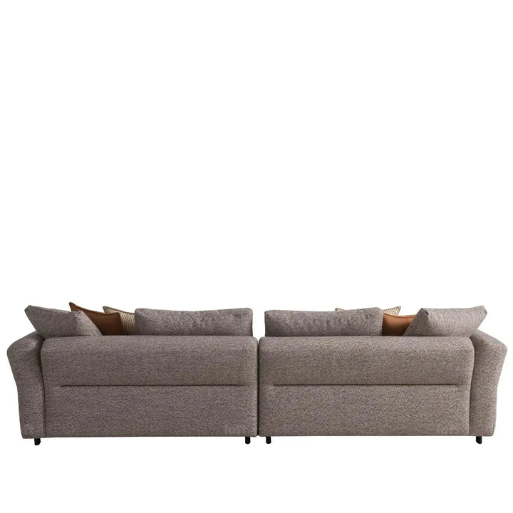Minimalist mixed weave fabric 4 seater sofa glider detail 1.