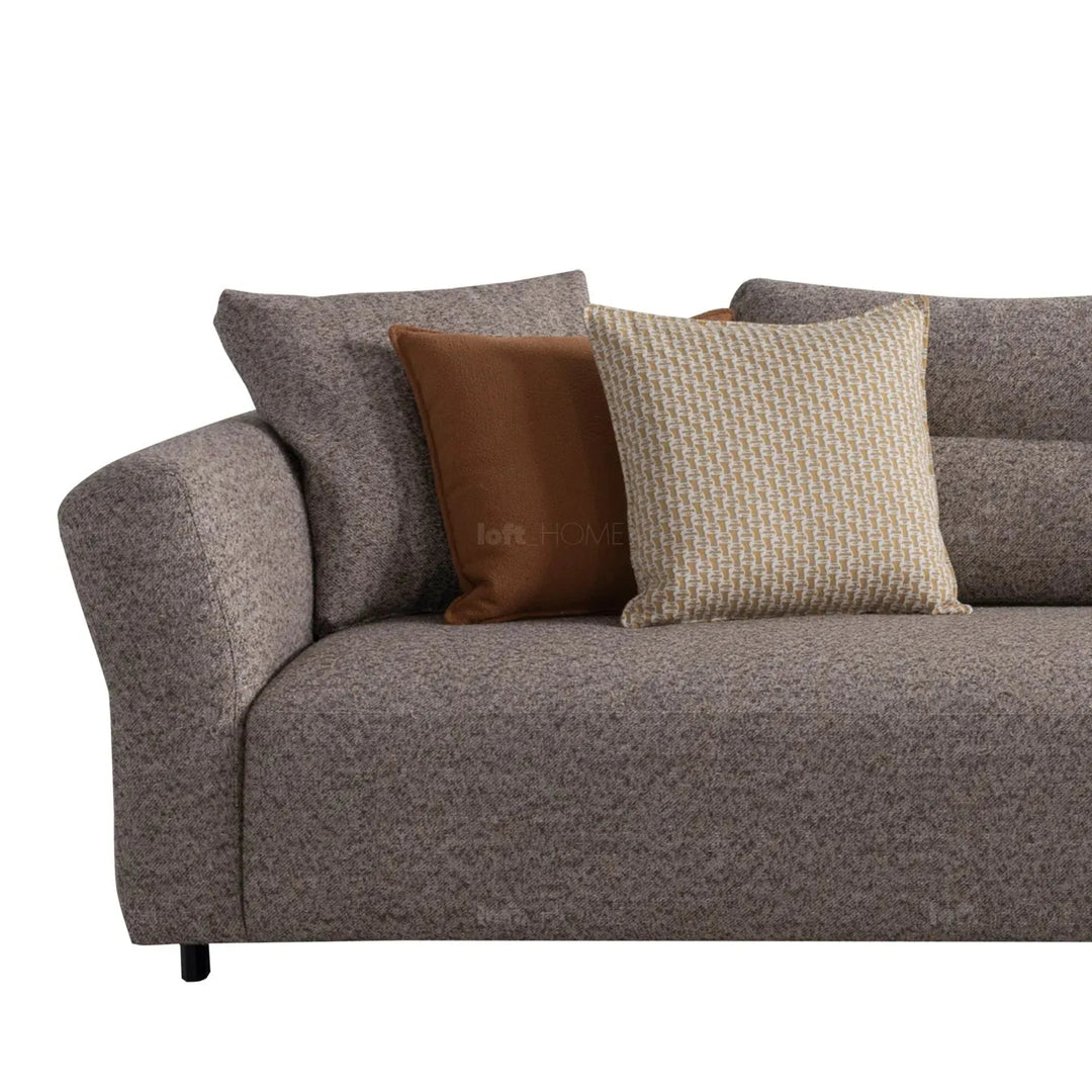 Minimalist mixed weave fabric 4 seater sofa glider color swatches.