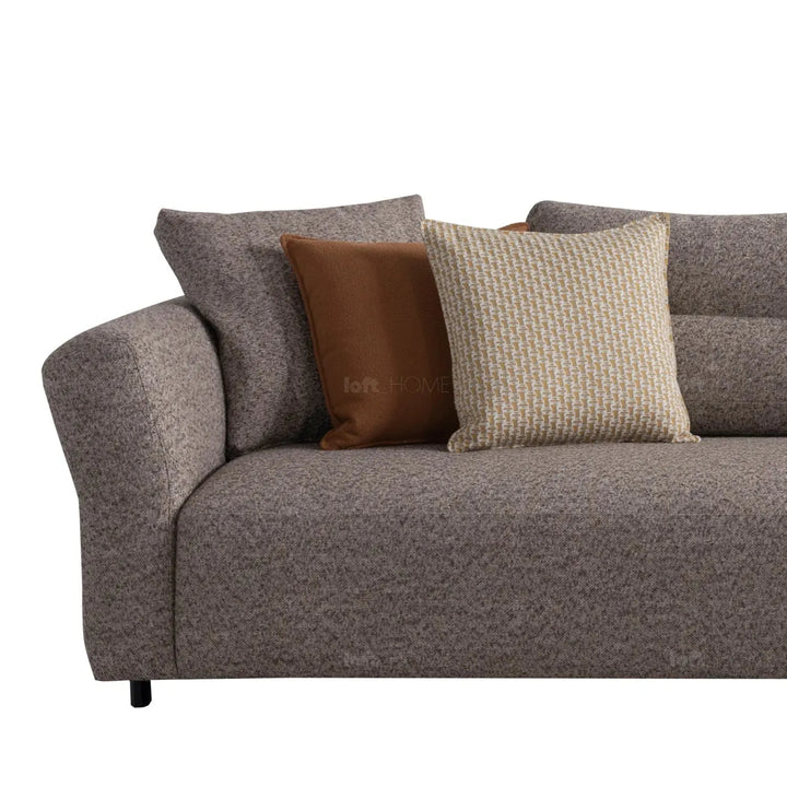 Minimalist mixed weave fabric 4 seater sofa glider color swatches.
