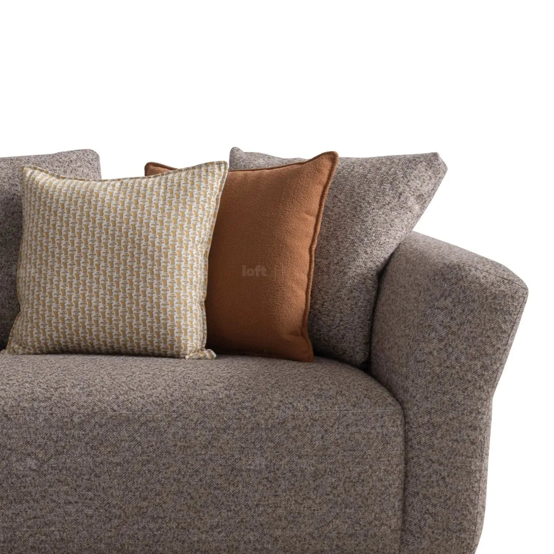 Minimalist mixed weave fabric 4 seater sofa glider material variants.