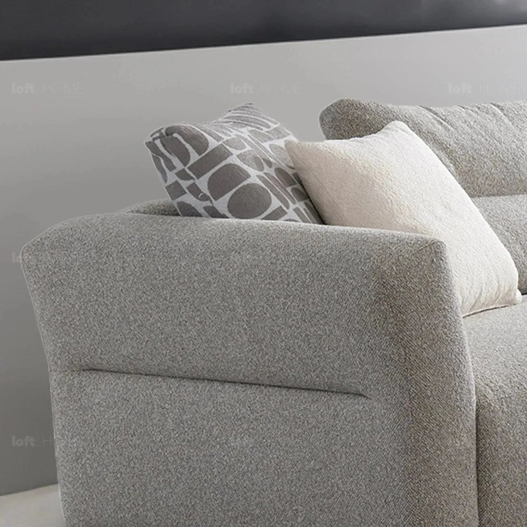 Minimalist mixed weave fabric 4 seater sofa sanctuary in still life.