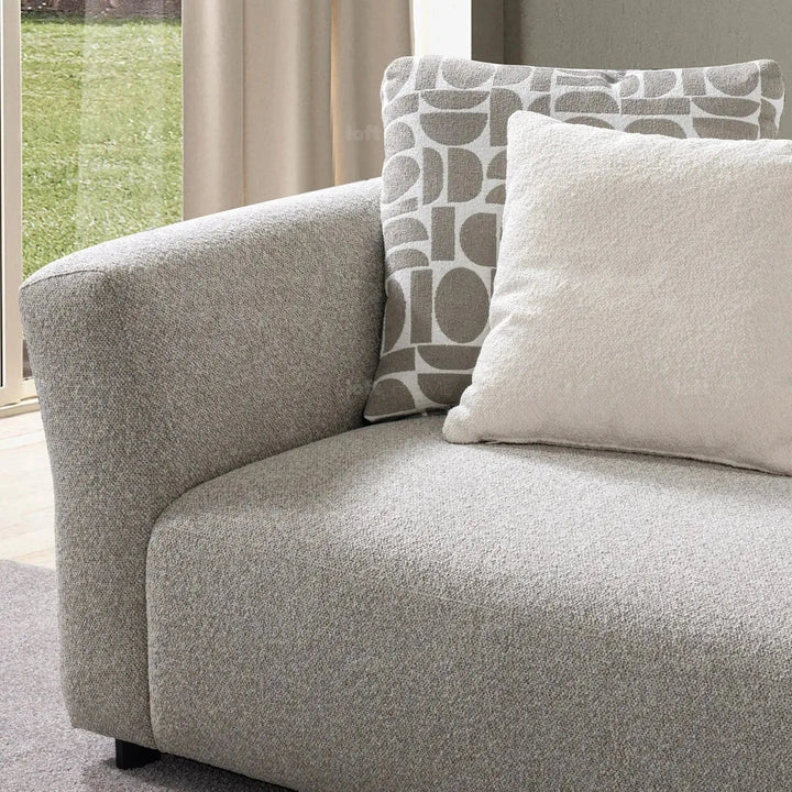 Minimalist mixed weave fabric 4 seater sofa sanctuary in details.