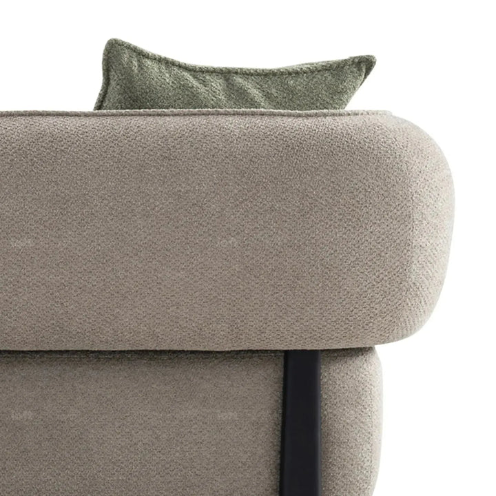 Modern mixed weave fabric 4 seater sofa vista in panoramic view.