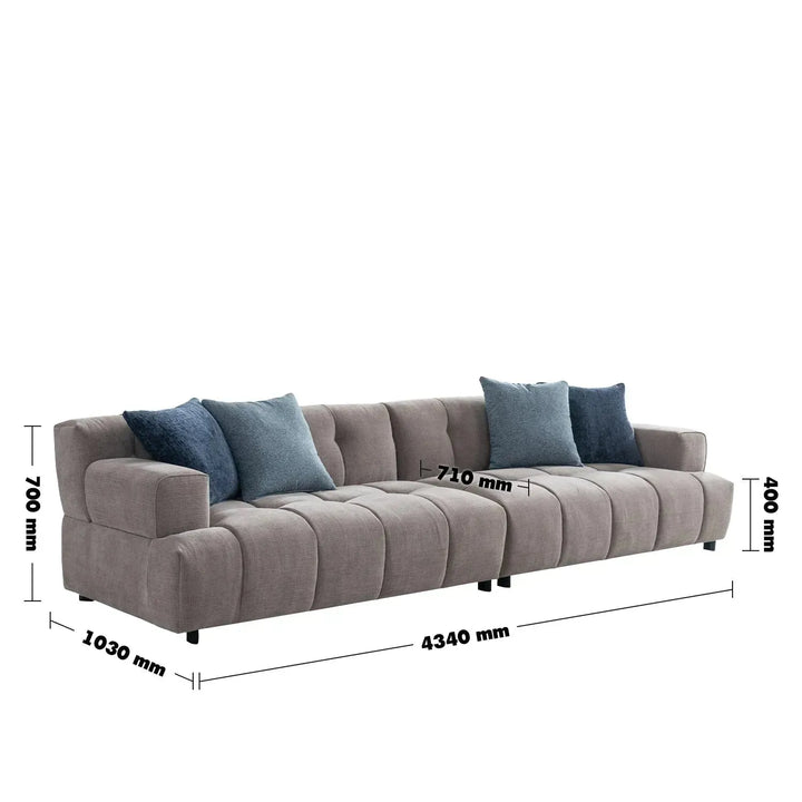 Modern mixed weave fabric 7 seater sofa luna size charts.