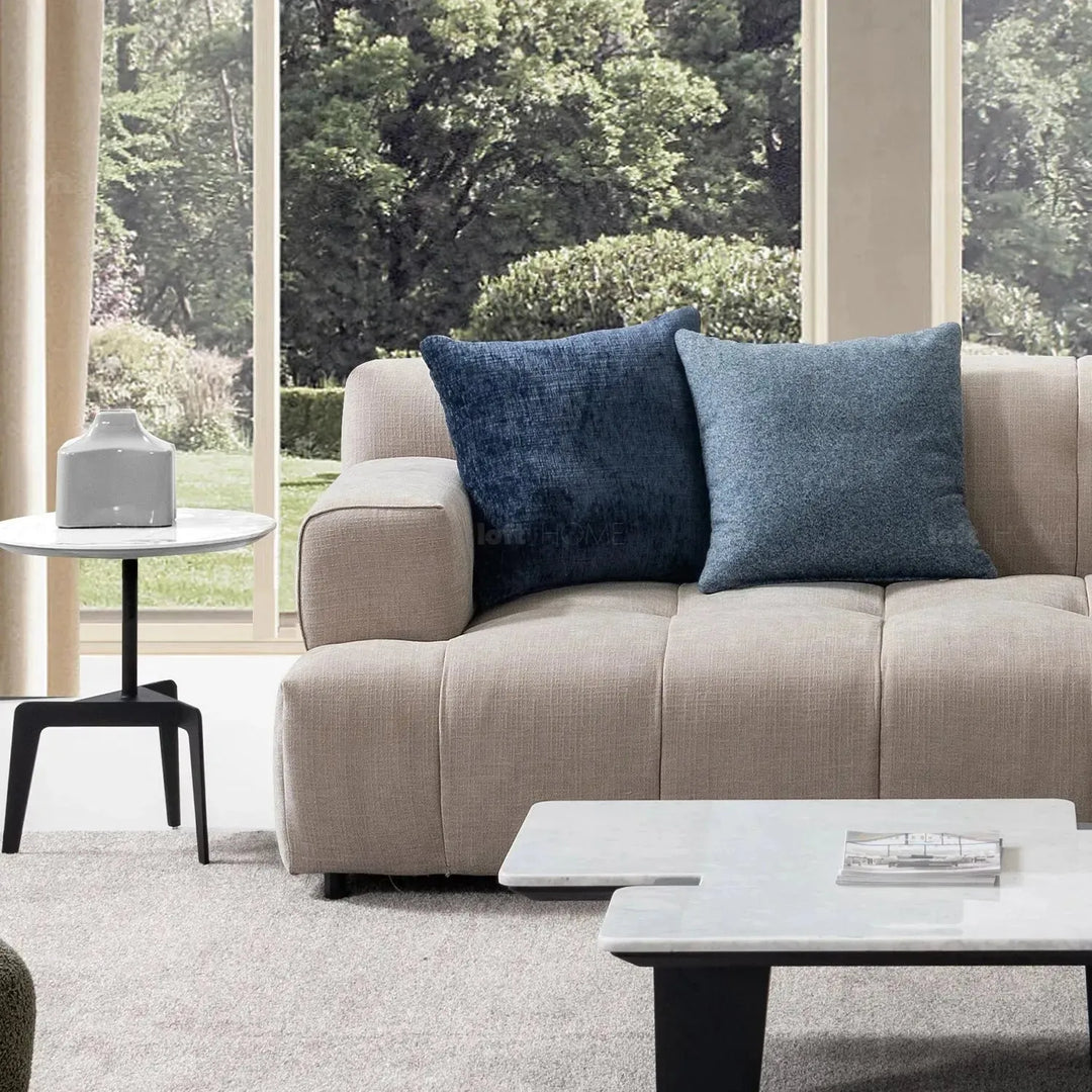 Modern mixed weave fabric l shape sectional sofa luna 3+l in details.