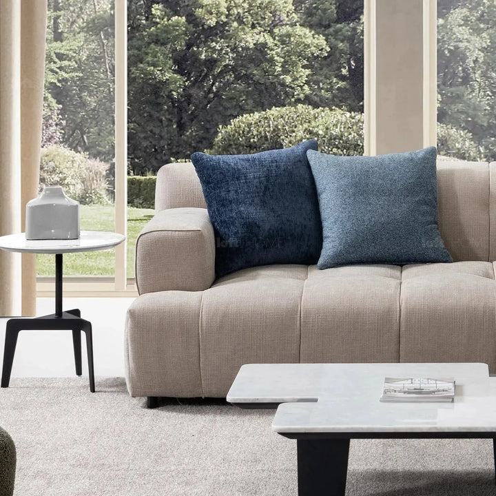 Modern mixed weave fabric l shape sectional sofa luna 3+l in details.