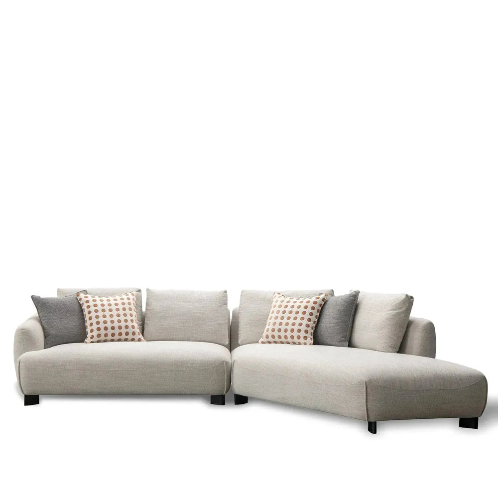 Modern mixed weave fabric l shape sectional sofa refuge 3+l in white background.
