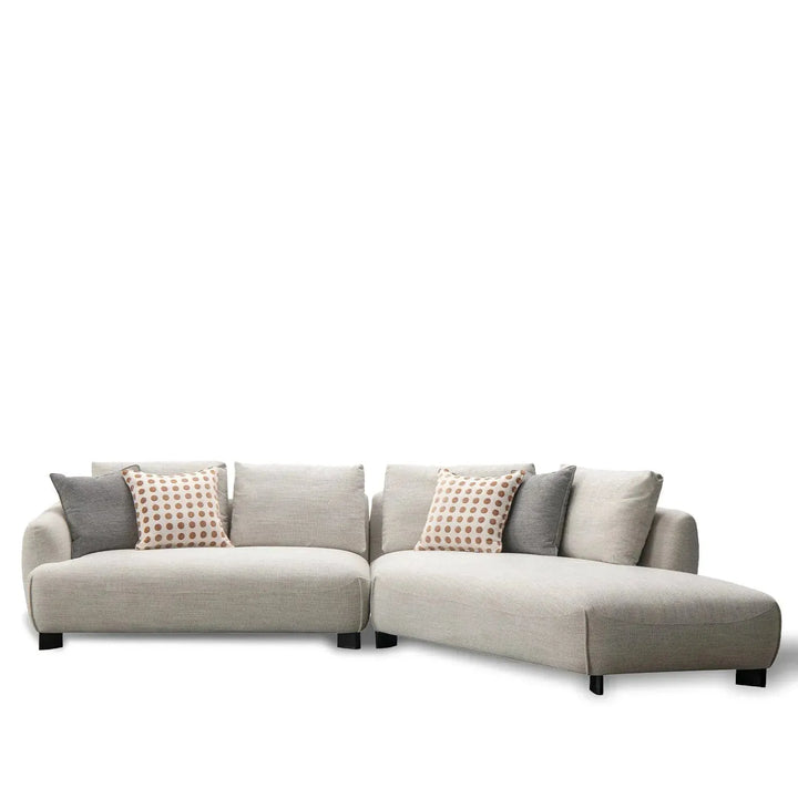 Modern mixed weave fabric l shape sectional sofa refuge 3+l in white background.