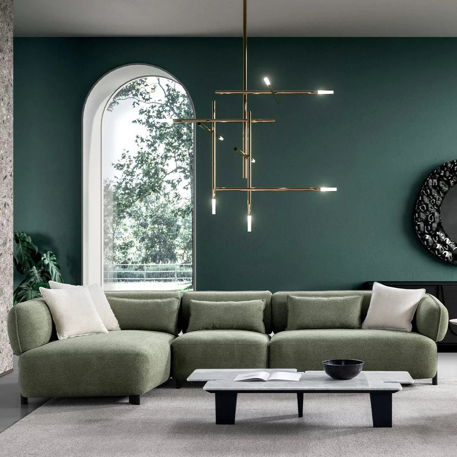 Modern mixed weave fabric l shape sectional sofa plush 3+l primary product view.