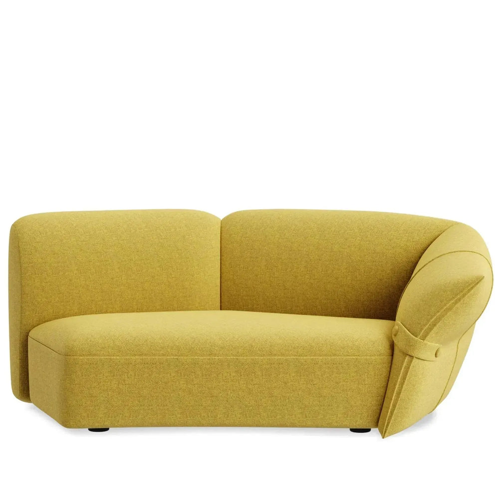 Modern mixed weave fabric modular corner 2 seater sofa petals in white background.