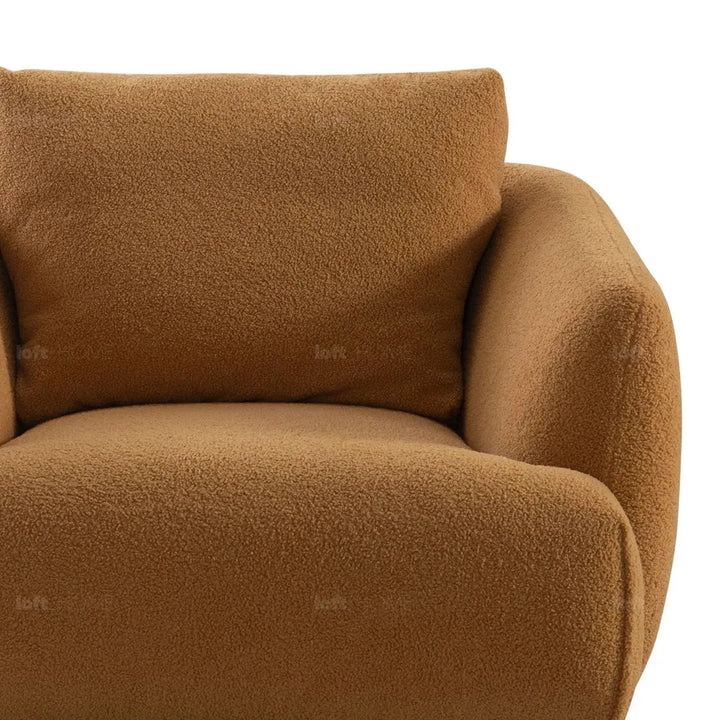 Modern sherpa fabric 1 seater sofa saffron in real life style.
