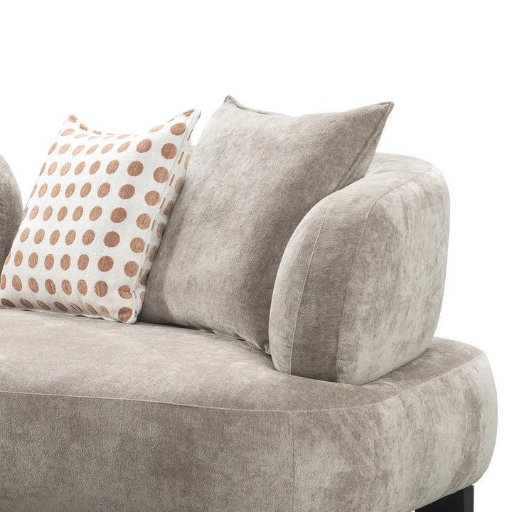 Cream sherpa fabric 2 seater sofa calyx with context.