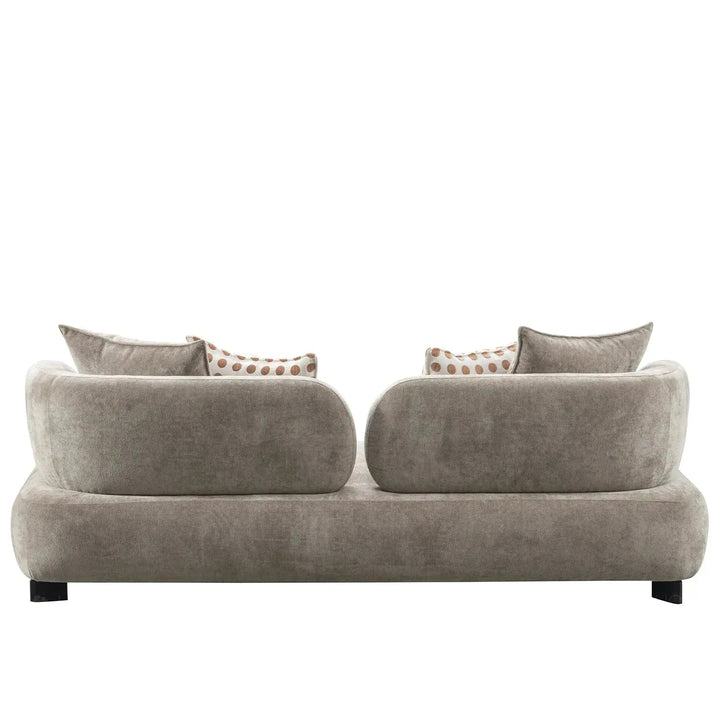 Cream sherpa fabric 3 seater sofa calyx color swatches.