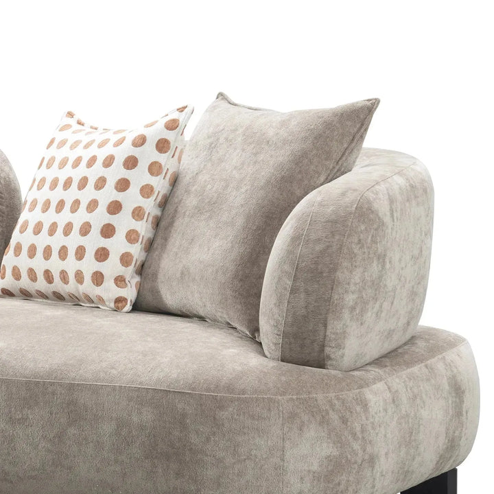 Cream sherpa fabric 3 seater sofa calyx with context.
