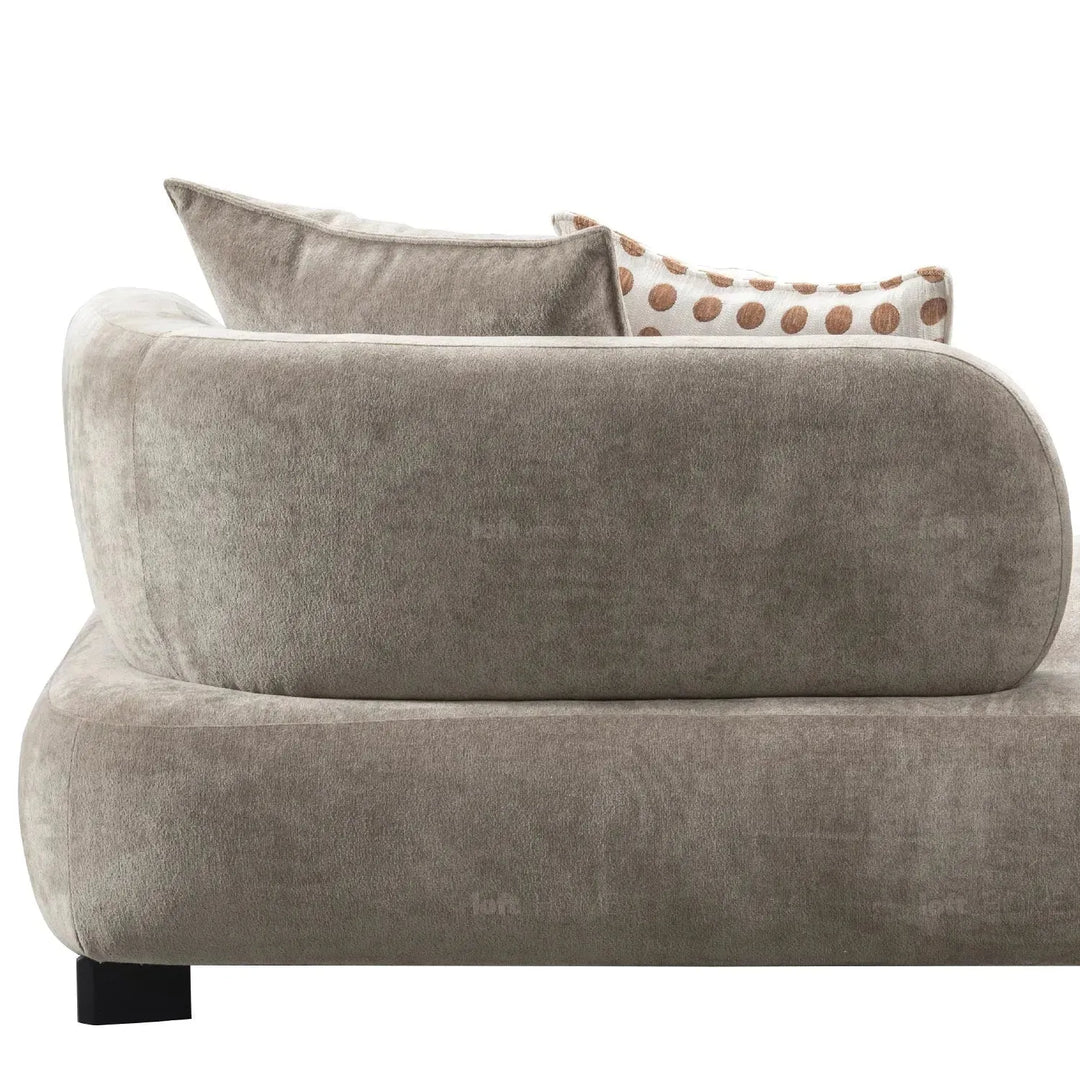 Cream sherpa fabric 3 seater sofa calyx in details.