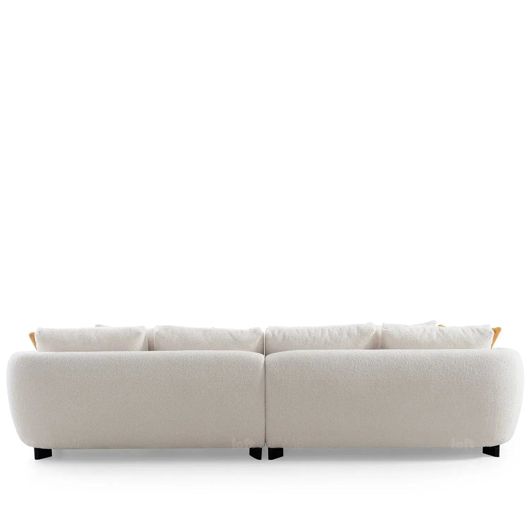 Modern sherpa fabric 5 seater sofa saffron color swatches.
