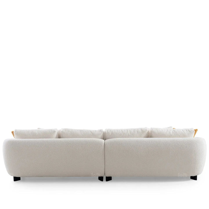 Modern sherpa fabric 5 seater sofa saffron color swatches.