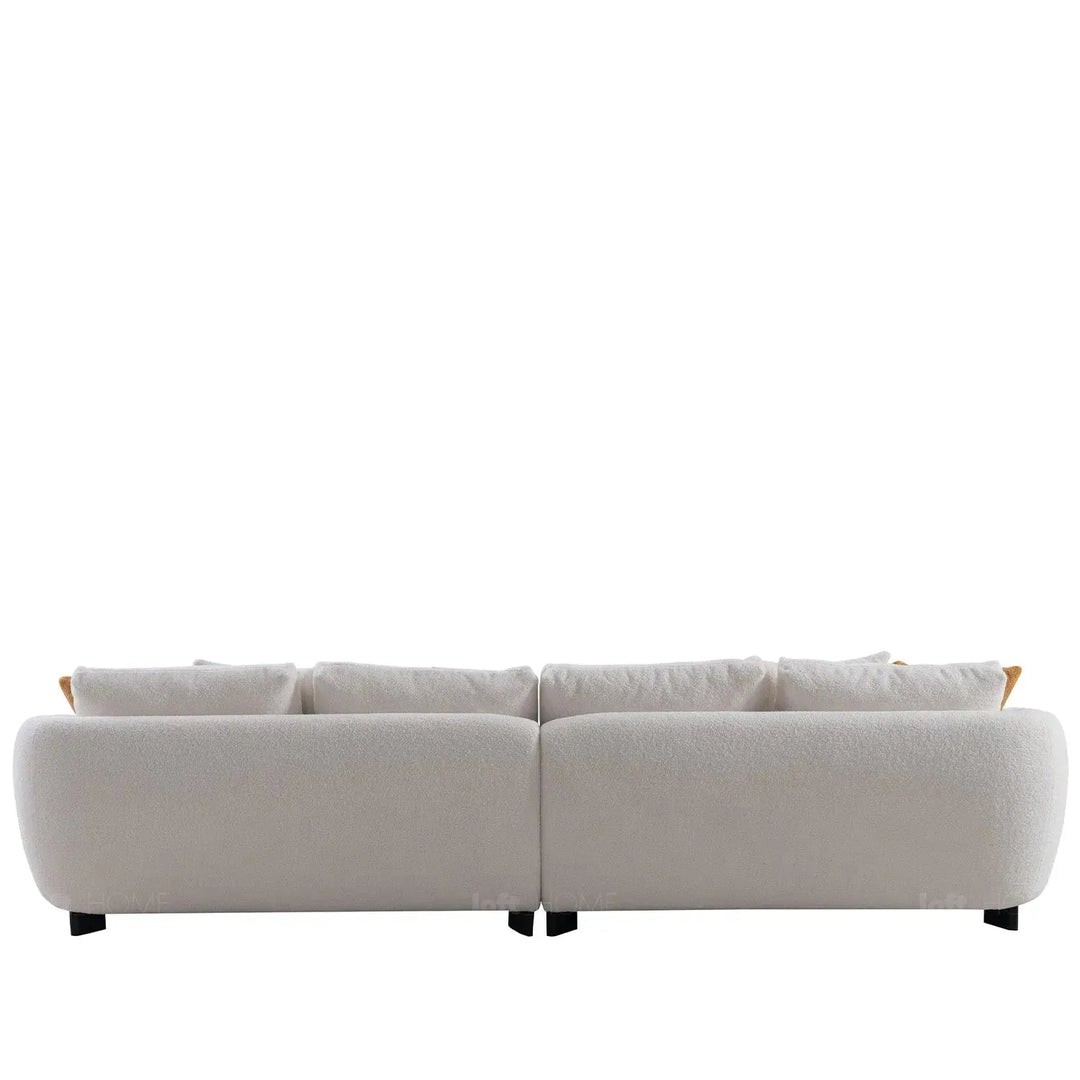 Modern sherpa fabric 5 seater sofa saffron material variants.