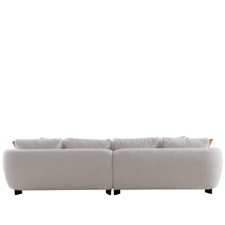Modern sherpa fabric 5 seater sofa saffron material variants.