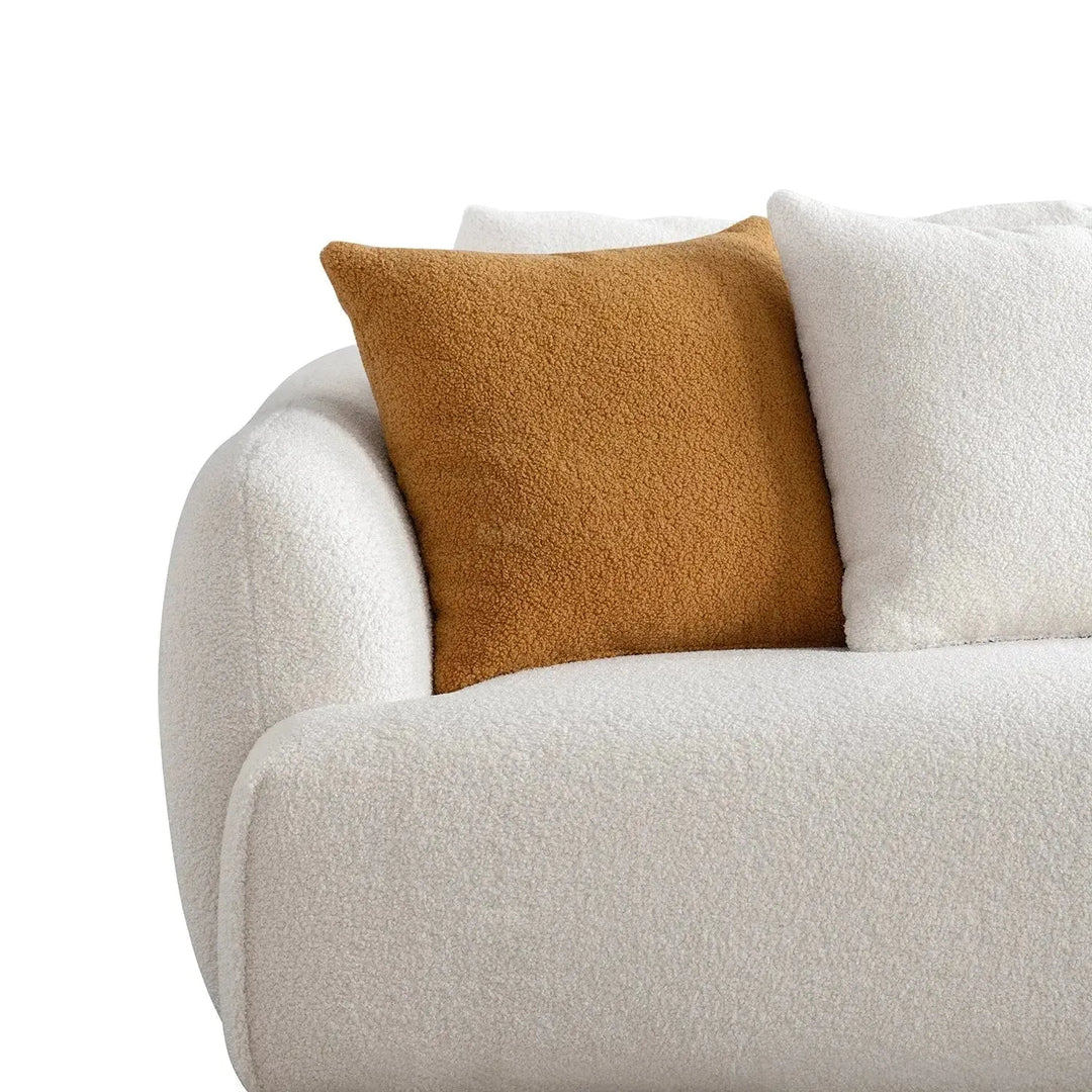 Modern sherpa fabric 5 seater sofa saffron in real life style.