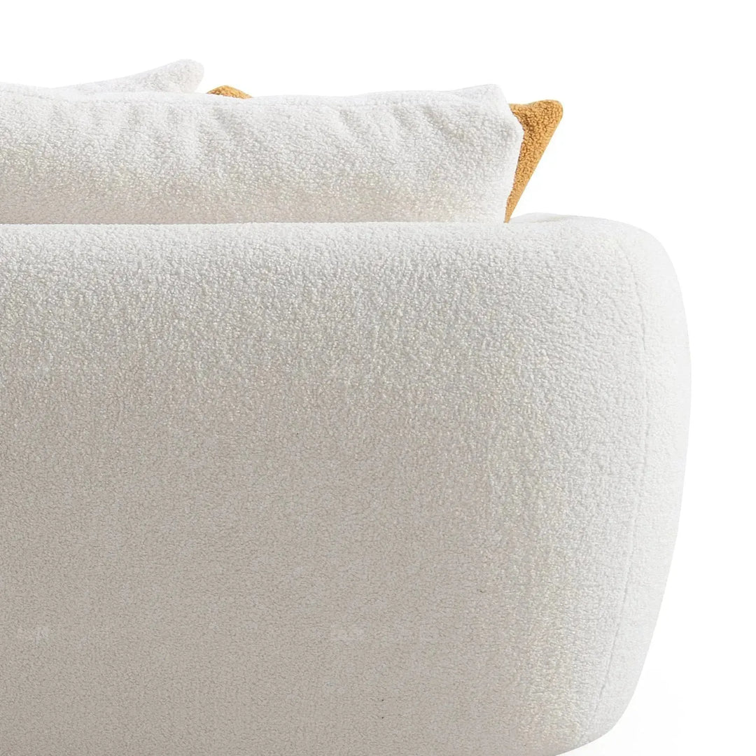 Modern sherpa fabric 5 seater sofa saffron in details.