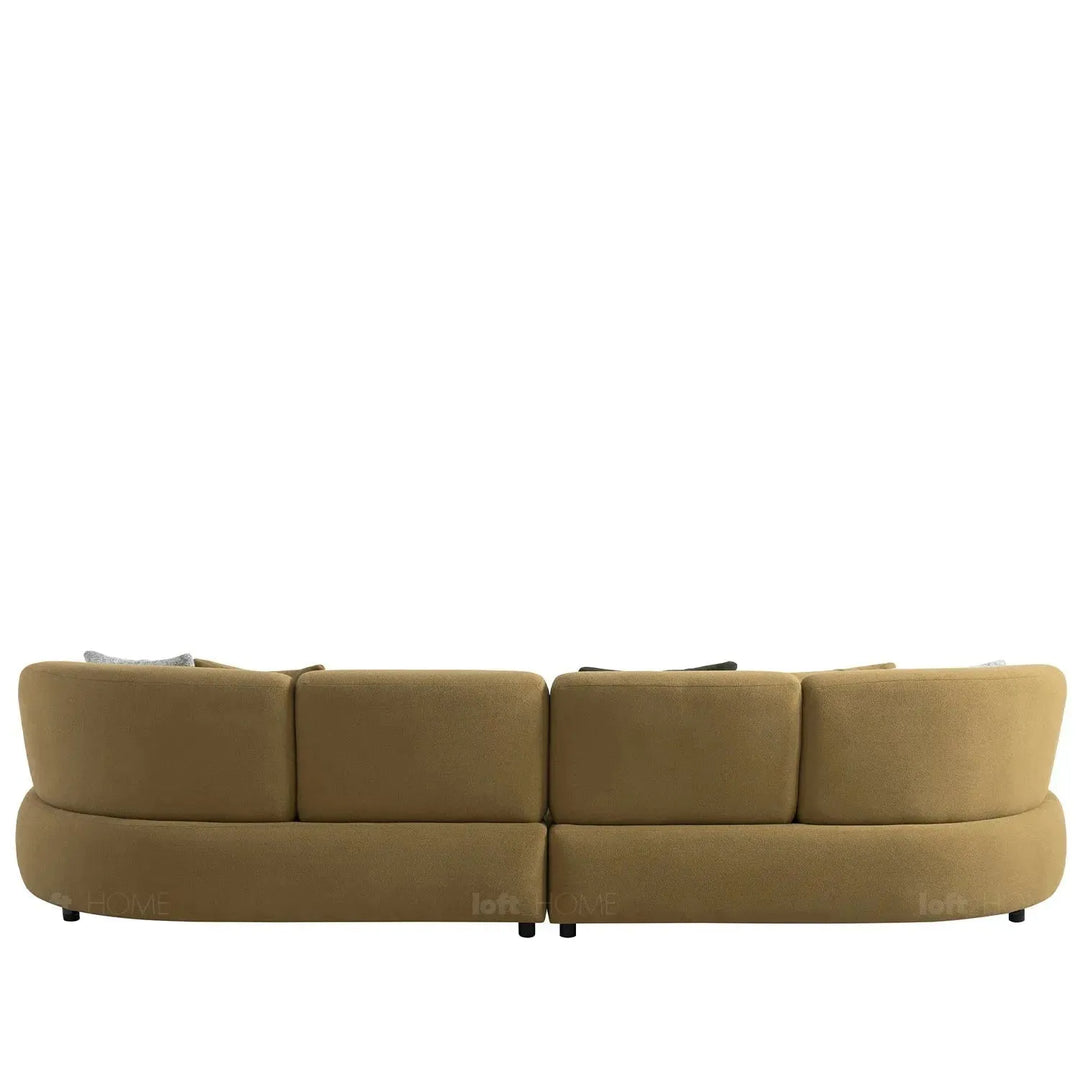 Cream sherpa fabric 5 seater sofa arch color swatches.