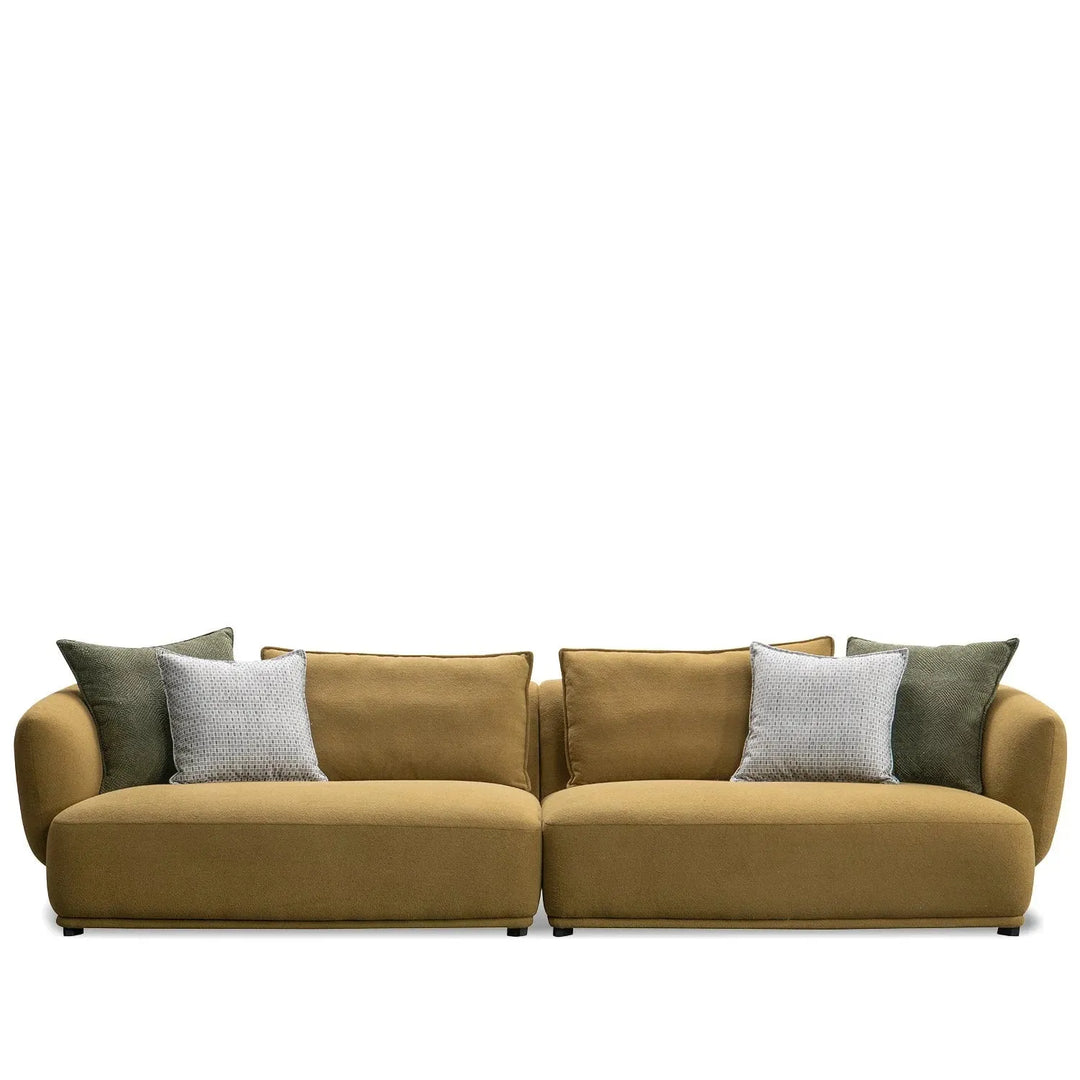 Modern sherpa fabric 4 seater sofa berlin in white background.