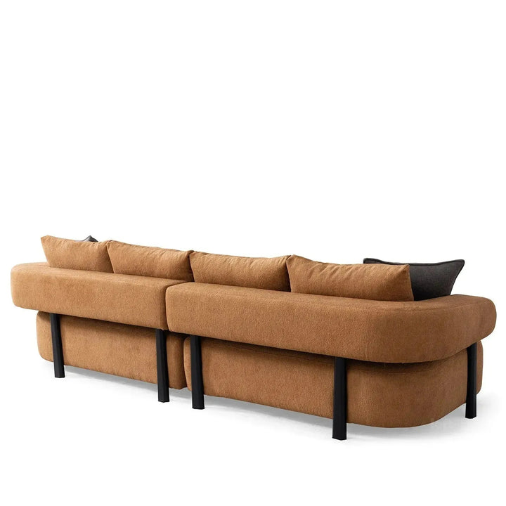 Modern sherpa fabric 4 seater sofa echo color swatches.
