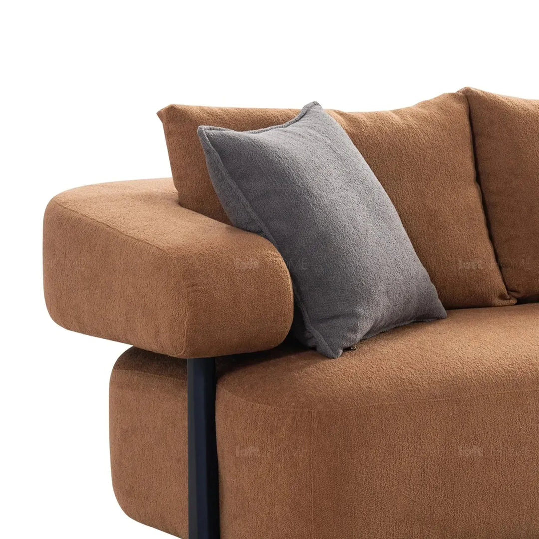 Modern sherpa fabric 4 seater sofa echo with context.