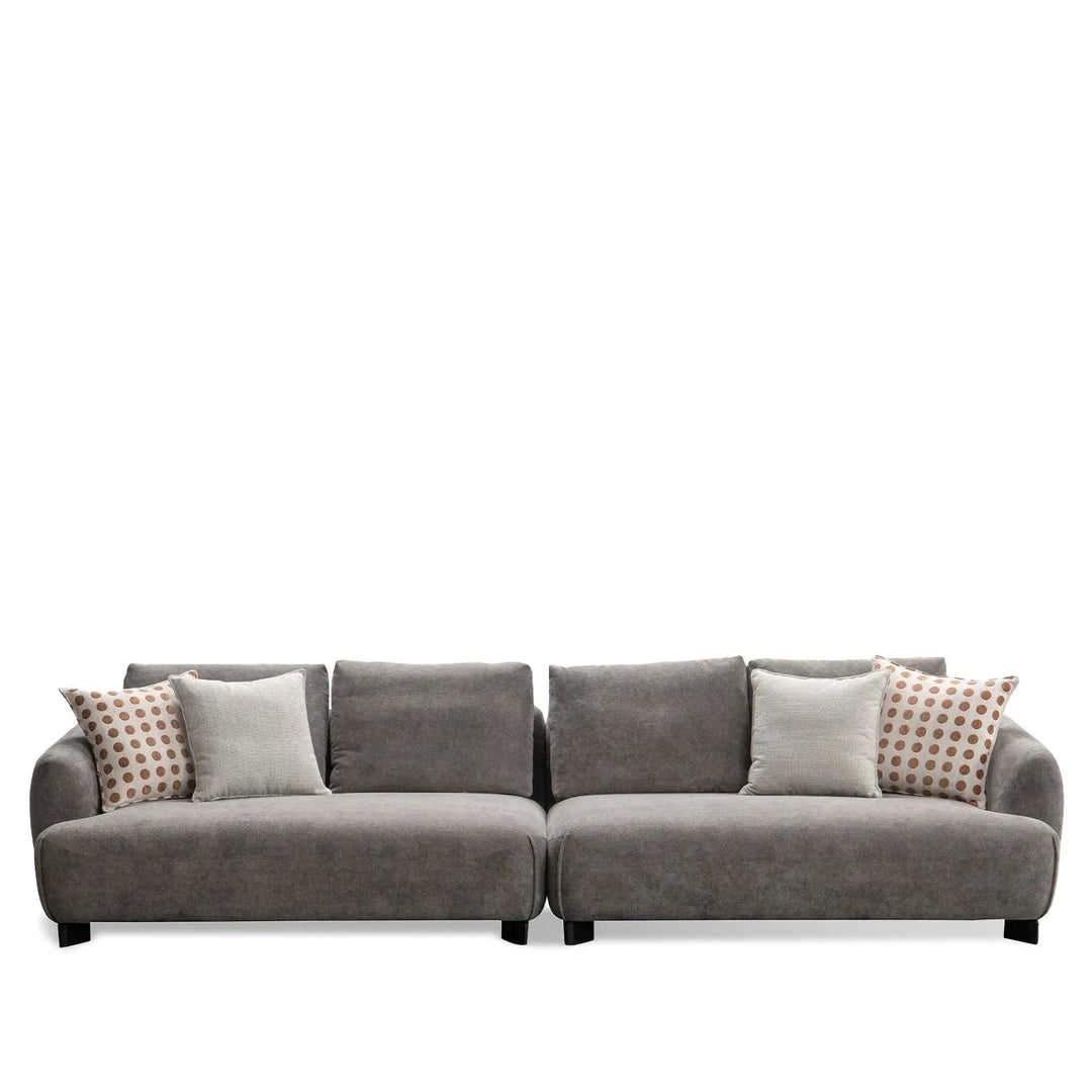 Modern sherpa fabric 5 seater sofa grand in white background.