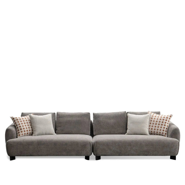 Modern sherpa fabric 5 seater sofa grand in white background.