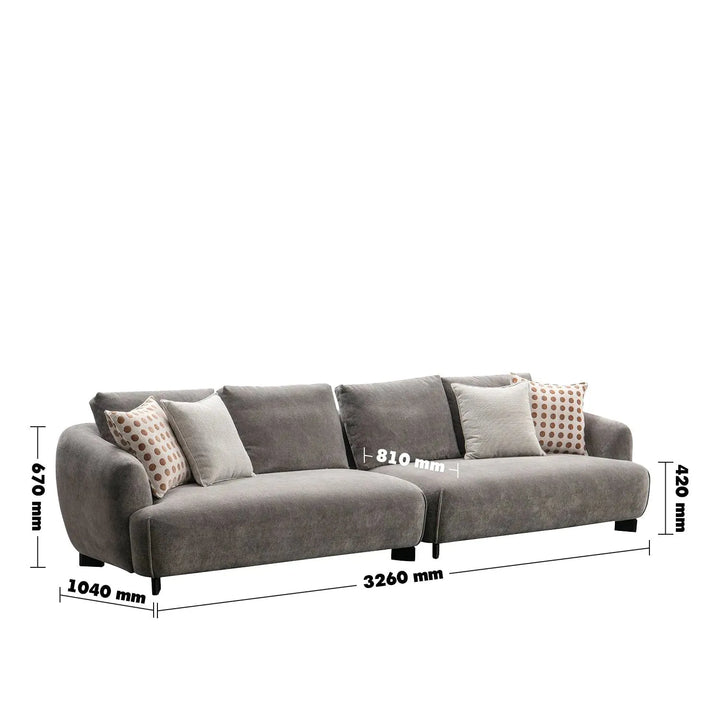 Modern sherpa fabric 5 seater sofa grand size charts.