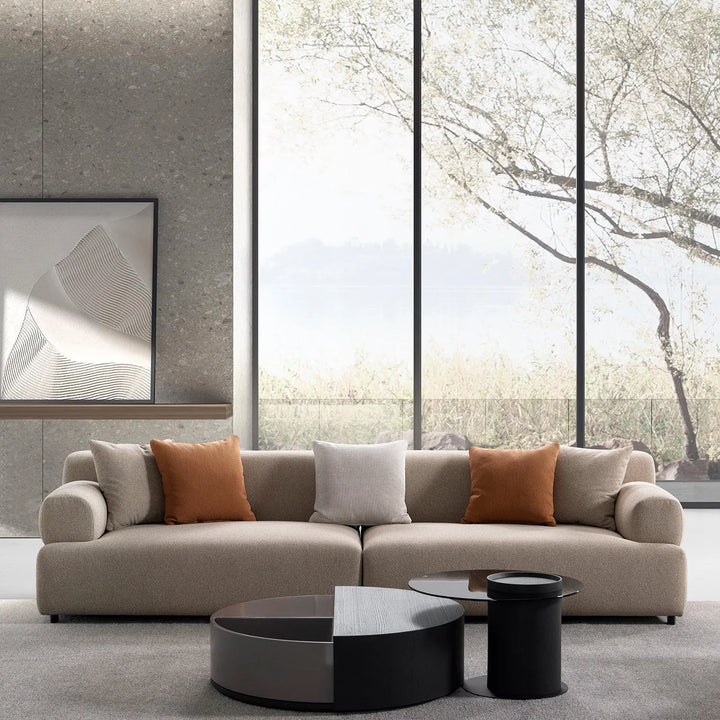 Minimalist sherpa fabric 4 seater sofa noble primary product view.