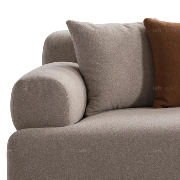 Minimalist sherpa fabric 4 seater sofa noble color swatches.