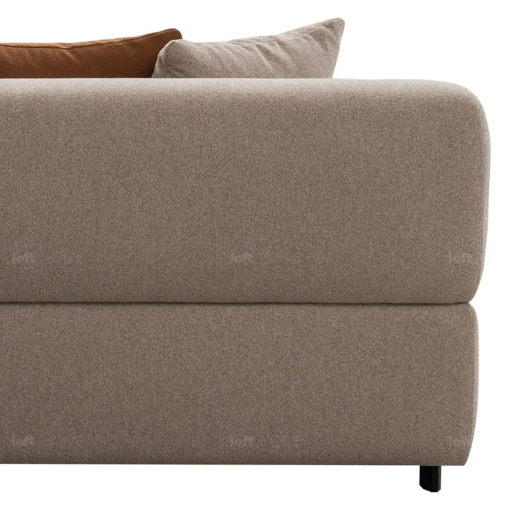 Minimalist sherpa fabric 4 seater sofa noble with context.